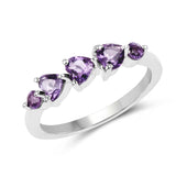 0.90 ct. Genuine Amethyst .925 Sterling Silver Ring