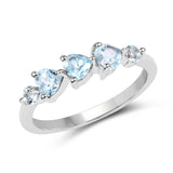 1.21 Carat Genuine Blue Topaz .925 Sterling Silver Ring