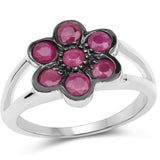 0.91 Carat Genuine Ruby .925 Sterling Silver Ring