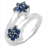 0.63 Carat Genuine Blue Sapphire .925 Sterling Silver Ring