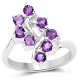 0.80 ct Genuine Amethyst .925 Sterling Silver Ring for women