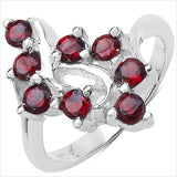 1.04 Carat Genuine Garnet .925 Sterling Silver Ring