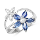 1.25 Carat Genuine Blue Sapphire .925 Sterling Silver Ring