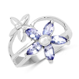 1.20 ct. Genuine Tanzanite .925 Sterling Silver Ring