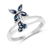 0.48 ct. Genuine Blue Sapphire .925 Sterling Silver Ring