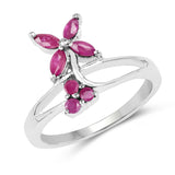 0.62 ct. Genuine Ruby .925 Sterling Silver Ring for women
