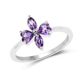 0.8 ct Genuine Amethyst .925 Sterling Silver Ring for women