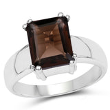 3.05 Carat Genuine Smoky Quartz .925 Sterling Silver Ring