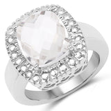 4.38 Carat Genuine Crystal Quartz .925 Sterling Silver Ring