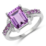 2.40 ct. Genuine Amethyst .925 Sterling Silver Ring for women