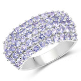 2.07 ct. Genuine Tanzanite .925 Sterling Silver Ring for women