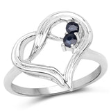 0.15 Carat Genuine Blue Sapphire .925 Sterling Silver Ring
