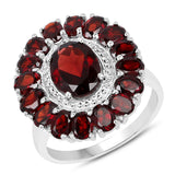 5.20 ct. Genuine Garnet .925 Sterling Silver Ring