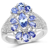 2.07 ct. Genuine Tanzanite .925 Sterling Silver Ring