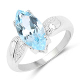 2.50 ct. Genuine Blue Topaz .925 Sterling Silver Ring