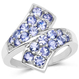 1.20 Carat Genuine Tanzanite .925 Sterling Silver Ring