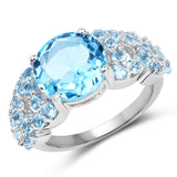 4.96 ct. Genuine Blue Topaz .925 Sterling Silver Ring