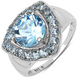 2.97 Carat Genuine Blue Topaz .925 Sterling Silver Ring