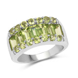 2.73 Carat Genuine Peridot .925 Sterling Silver Ring