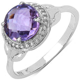 2.25 ct. Genuine Amethyst .925 Sterling Silver Ring
