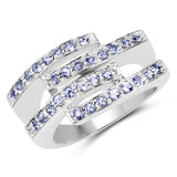 0.64 Carat Genuine Tanzanite .925 Sterling Silver Ring