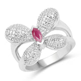 0.30 Carat Genuine Ruby .925 Sterling Silver Ring
