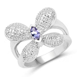 0.24 ct. Genuine Tanzanite .925 Sterling Silver Ring