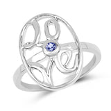 0.07 Carat Genuine Tanzanite .925 Sterling Silver Ring