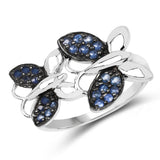 0.48 ct. Genuine Blue Sapphire .925 Sterling Silver Ring for women