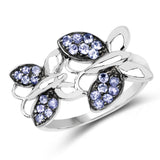 0.38 Carat Genuine Tanzanite .925 Sterling Silver Ring