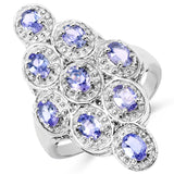 1.53 ct. Genuine Tanzanite .925 Sterling Silver Ring