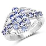 1.28 ct. Genuine Tanzanite .925 Sterling Silver Ring