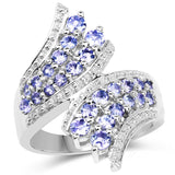 1.45 Carat Genuine Tanzanite .925 Sterling Silver Ring