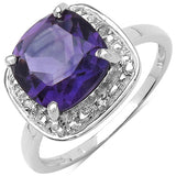2.80 ct.. t.w. Amethyst and White Topaz Ring in Sterling Silver