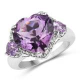 5.75 Carat Genuine Amethyst .925 Sterling Silver Ring