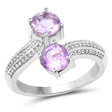 1.46 Carat Genuine Amethyst .925 Sterling Silver Ring