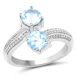 1.90 Carat Genuine Blue Topaz .925 Sterling Silver Ring