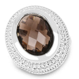 7.90 ct. Genuine Smoky Quartz .925 Sterling Silver Ring for women