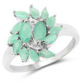 1.26 ct Genuine Emerald .925 Sterling Silver Ring for women