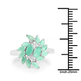1.26 ct Genuine Emerald .925 Sterling Silver Ring for women