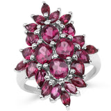 4.36 Carat Genuine Rhodolite .925 Sterling Silver Ring
