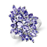 3.40 Carat Genuine Tanzanite .925 Sterling Silver Ring