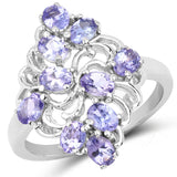1.70 ct. Genuine Tanzanite .925 Sterling Silver Ring