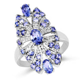 1.78 Carat Genuine Tanzanite .925 Sterling Silver Ring