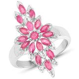 2.04 Carat Genuine Ruby .925 Sterling Silver Ring