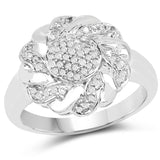 14K Yellow Gold Plated 0.28 ct Genuine White Diamond .925 Sterling Silver Ring