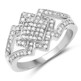0.32 ct. Genuine White Diamond .925 Sterling Silver Ring