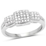 14K Yellow Gold Plated 0.21 ct. Genuine White Diamond .925 Sterling Silver Ring