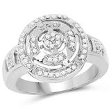 14K Yellow Gold Plated 0.21 Carat Genuine White Diamond .925 Sterling Silver Ring