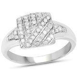 14K Yellow Gold Plated 0.23 ct. Genuine White Diamond .925 Sterling Silver Ring